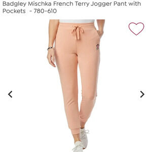 Badgley Mischka Plus Size's Terry Jogger in Blush, Gray, and Black